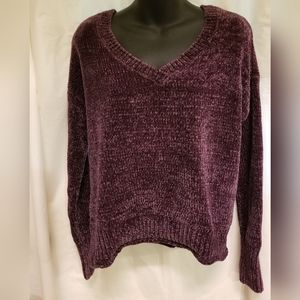 Women's Sweater,  Mudd, Pullover, V-neck, Purple, Size XS, Fits Like Small
